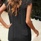 Buttoned Lace Yoke Top