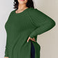 Basic Bae Full Size Ribbed Round Neck Slit T-Shirt