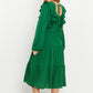 Davi & Dani Rooftop Reservation Full Size Layered Ruffle Midi Dress