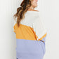 Davi & Dani Love It Full Size Color Block Sweater