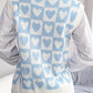 Two-Tone Heart Pattern Sweater Vest