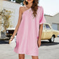 Dolman Sleeve One-Shoulder  Dress