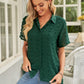 Swiss Dot Collar Short Sleeve Shirt