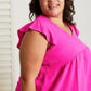 Cotton Bleu At The Summit Full Size Airflow Babydoll Top
