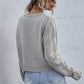 Cable-Knit Dropped Shoulder Cropped Sweater