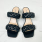 SODA Interwoven Ideas Braided Strap Block Heel Slide Sandal in Black