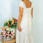 White Birch Flower Market Full Size Lace Trim Midi Dress