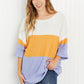 Davi & Dani Love It Full Size Color Block Sweater
