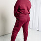 Zenana Full Size Sweatshirt and Joggers Lounge Set with Pockets in Dark Burgundy