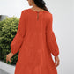 Balloon Sleeve Keyhole Tiered Dress