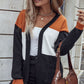 Color Block Longline Cardigan Sweater