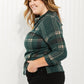 CY Fashion Full Size Plaid Side Slit Button Detail Top