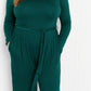 White Birch Lost in Your Eyes Full Size Wide-Leg Jumpsuit in Hunter Green