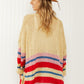 Davi & Dani Loveliest Smile Full Size Striped Longline Cardigan