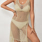 Cutout Wide Strap Cover Up with Tassel