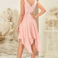 Sleeveless Handkerchief Hem Spliced Lace Dress