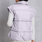 Zip Up Turtleneck Pocketed Vest Coat