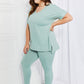 Zenana Self Love Full Size Brushed DTY Microfiber Lounge Set in Dusty Green