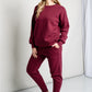 Zenana Full Size Sweatshirt and Joggers Lounge Set with Pockets in Dark Burgundy