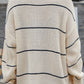 Striped Open Front Cardigan Sweater