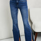 Zenana Frayed Trim Side Slit Jeans