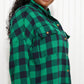 Davi & Dani Peace Sign Full Size Plaid Embroidered Patch Shacket