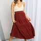 Zenana Full Size Wide Waistband Tiered Midi Skirt