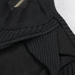 Zip-Back Spliced Mesh Ribbed Dress