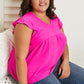 Cotton Bleu At The Summit Full Size Airflow Babydoll Top