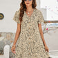 Animal Print Button Front Flutter Sleeve Dress