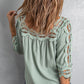 Crochet Trim Cutout Babydoll Blouse