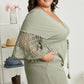 Sweet Lovely by Jen Isn't She Lovely Full Size Lace Detail Jumpsuit in Cactus