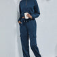 Drawstring Hem Cropped Sweatshirt and Cargo Joggers Set