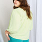 Davi & Dani Full Size Crewneck Button Down Puff Sleeve Blouse