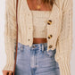 Cable-Knit Cropped Cardigan and Cami Set