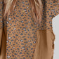 Textured Leopard Dropped Shoulder Blouse