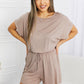 CY Fashion Full Size Round Neck Short Sleeve Romper with Pockets