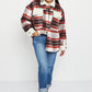 Davi & Dani Fresh Fall Vibes Full Size Plaid Button Down Jacket with Teddy Trim