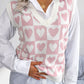 Two-Tone Heart Pattern Sweater Vest