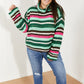 Davi & Dani Midwest Full Size Striped Turtleneck Sweater