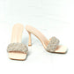 DELICACY Showstopper Braided Rhinestone Heel Slide in Nude