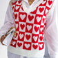 Two-Tone Heart Pattern Sweater Vest