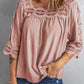 Crochet Trim Cutout Babydoll Blouse