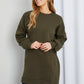 Zenana Full Size High-Low Drop Shoulder Sweatshirt