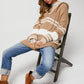 Davi & Dani Striped Drawstring Hooded Tunic Sweater