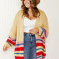 Davi & Dani Loveliest Smile Full Size Striped Longline Cardigan