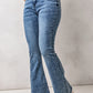 Vintage Wash Flare Jeans with Pockets