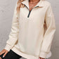 Zip-Up Dropped Shoulder Sweatshirt