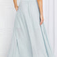 Sweet Lovely by Jen Full Size Leaps and Bounds Slit Maxi Skirt in Misty Blue