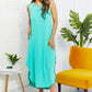 Zenana Full Size Making Music Brushed Sleeveless Dress in Mint